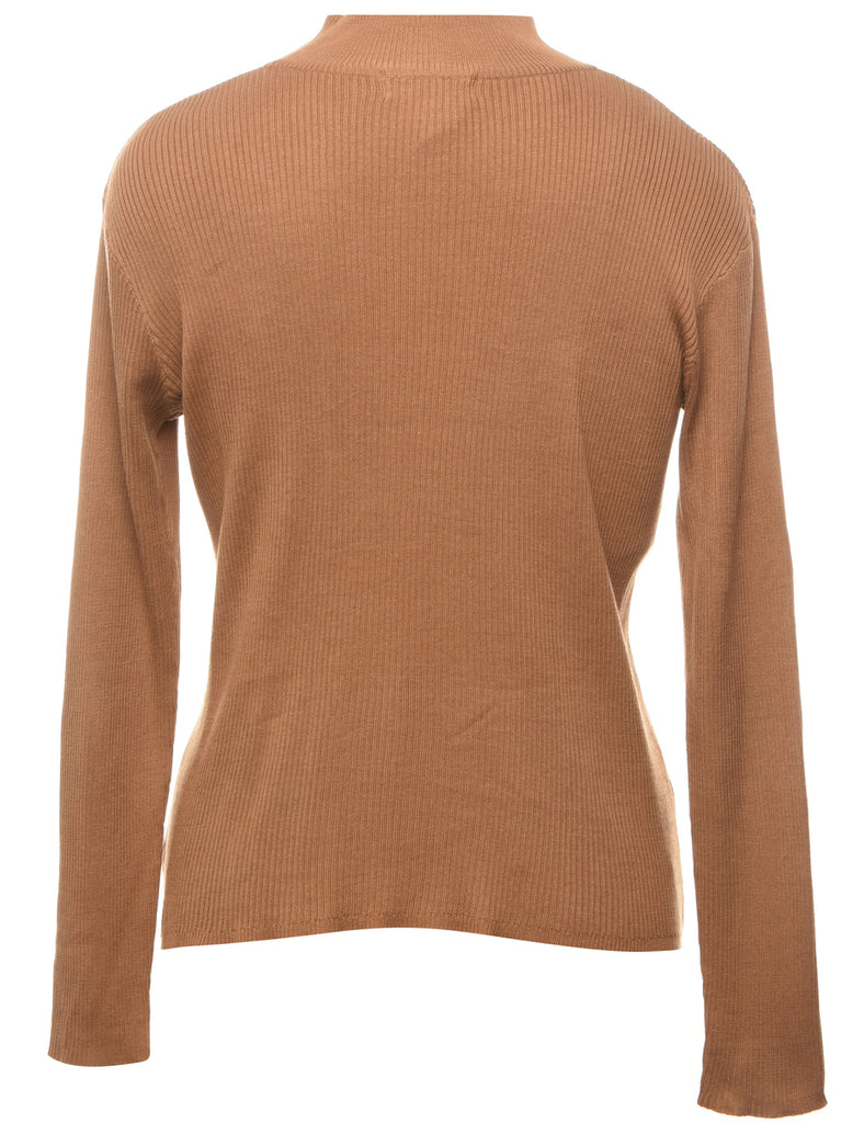 Brown Turtleneck Jumper - S