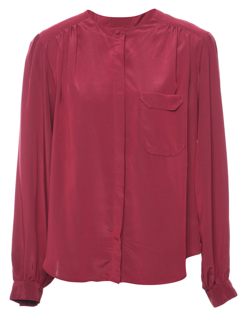 Burgundy Long Sleeved Blouse - L