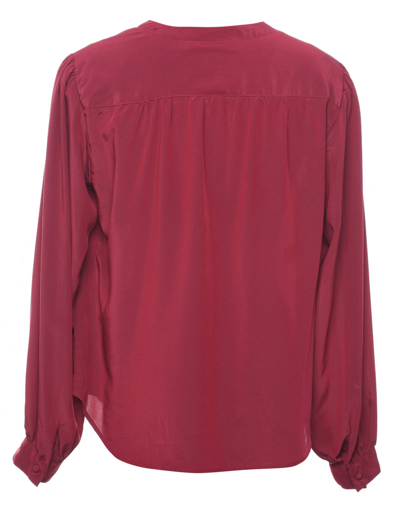 Burgundy Long Sleeved Blouse - L