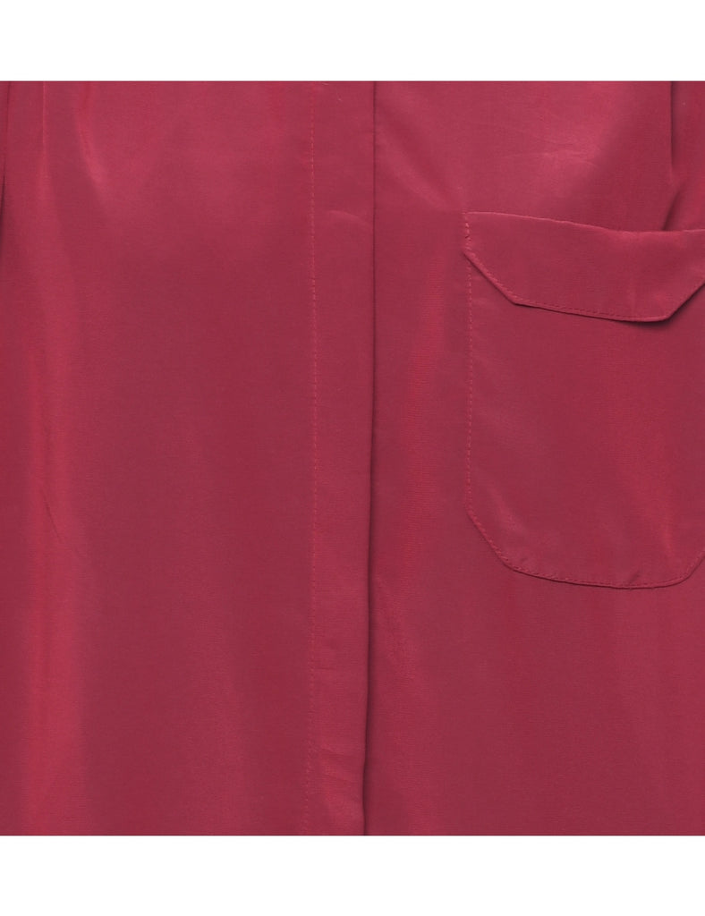 Burgundy Long Sleeved Blouse - L