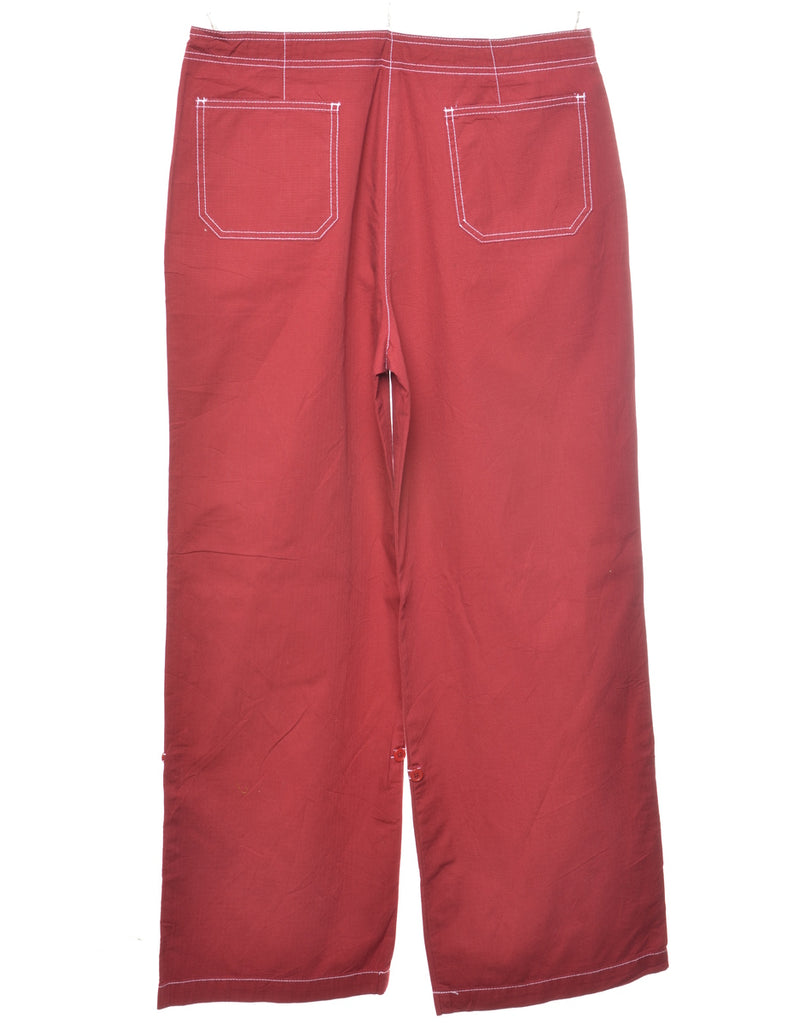 Burgundy Trousers - W34 L32