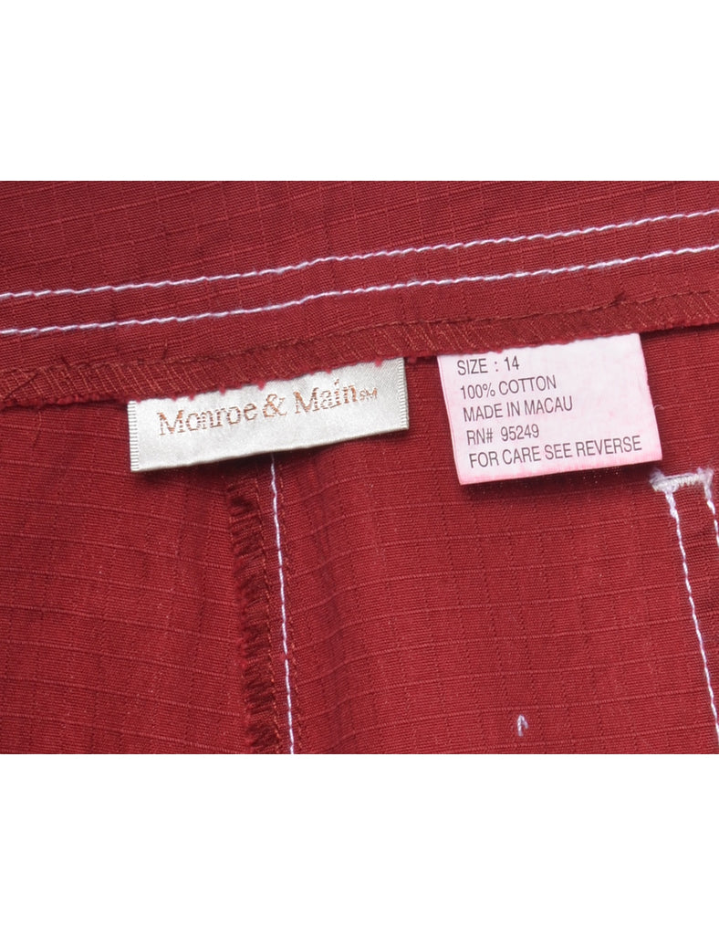 Burgundy Trousers - W34 L32