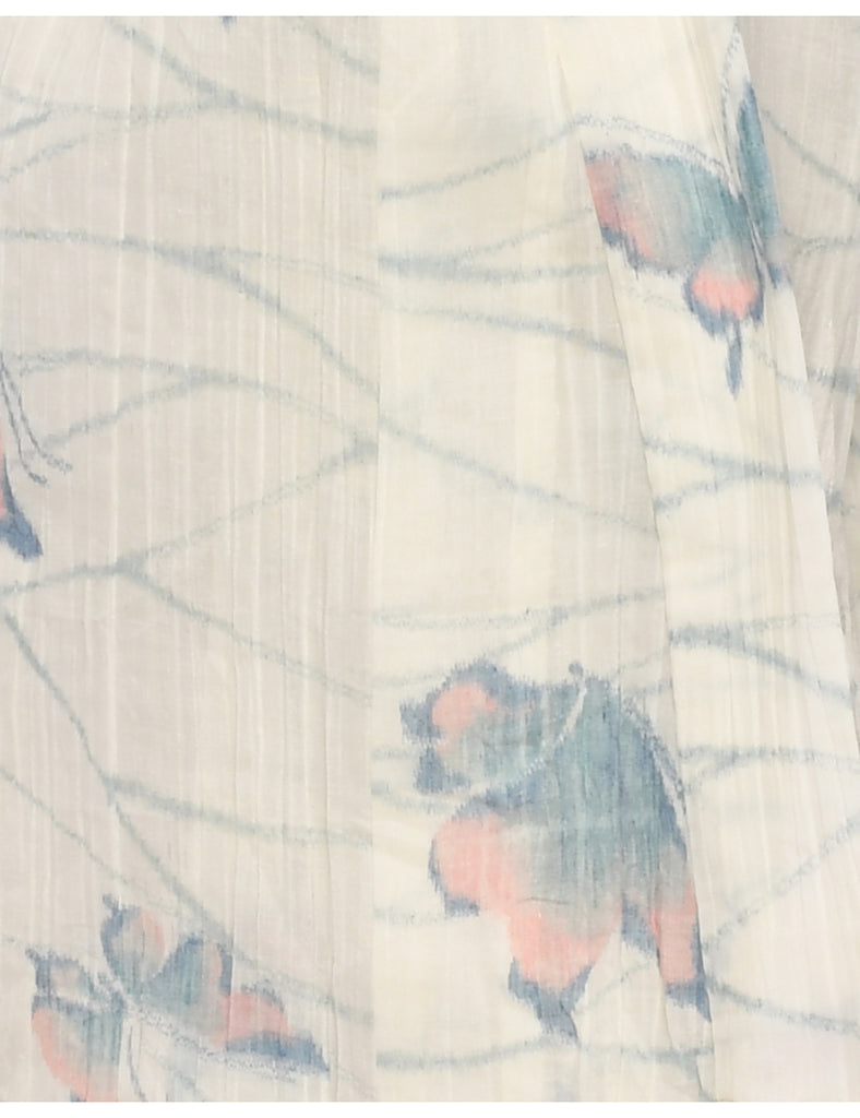 Butterfly Print Full Length Kimono - L
