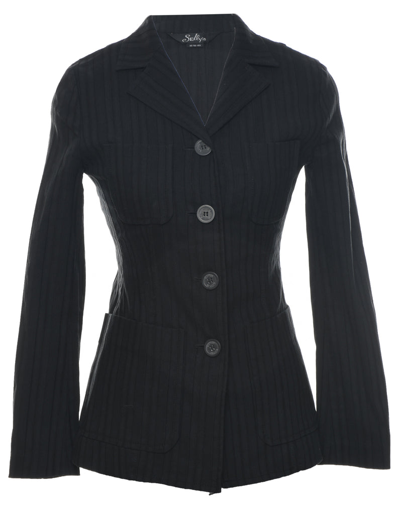 Button Front Black Jacket - XS