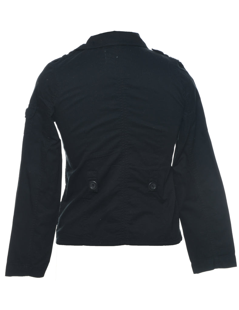 Button Front Black Jacket - L