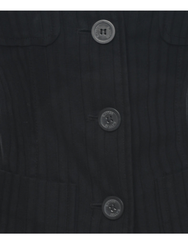 Button Front Black Jacket - XS