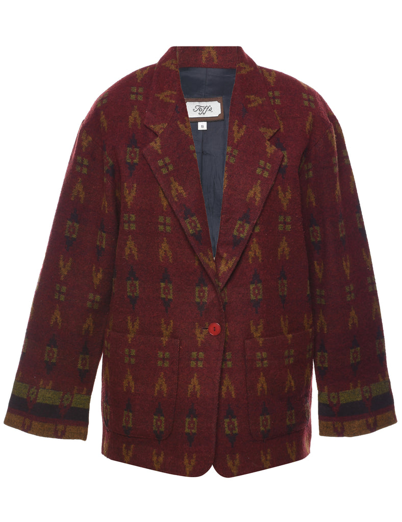 Button Front Blazer - S