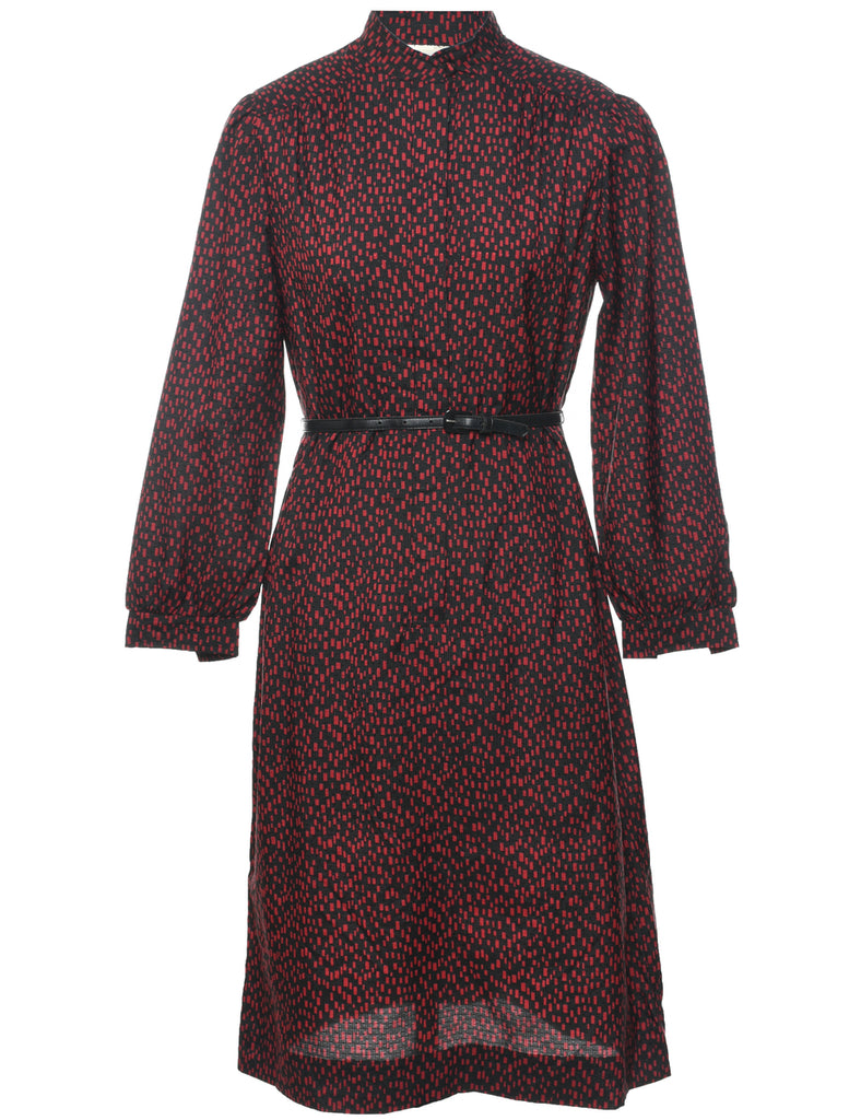 Button Front Blouson Dress - M