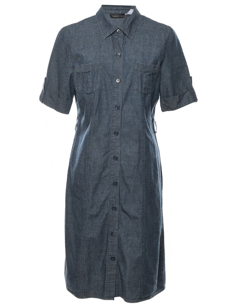 Button Front Denim Dress - M