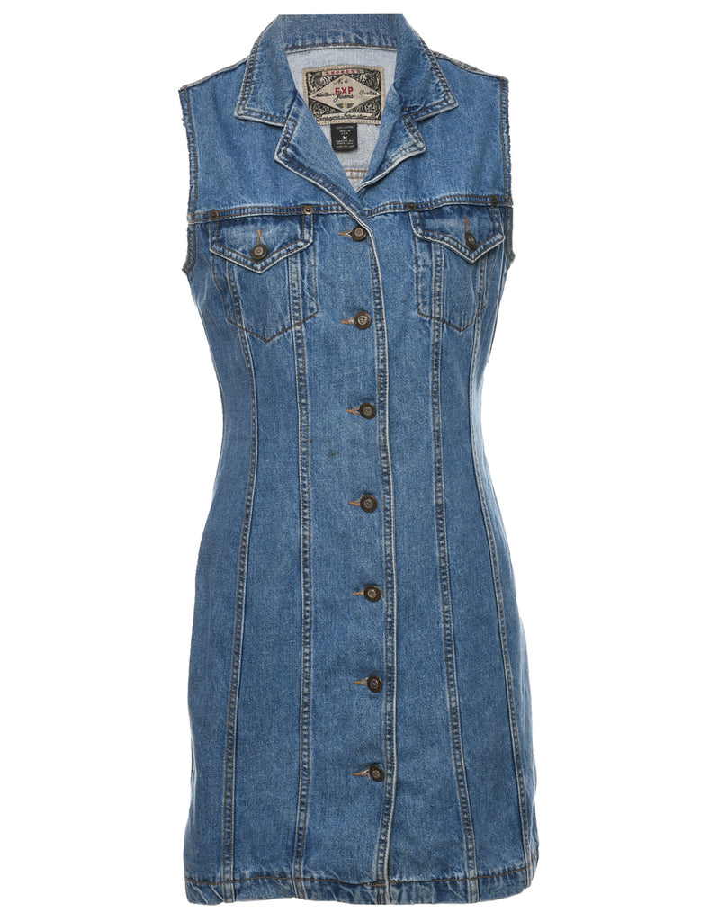 Button Front Denim Dress - M