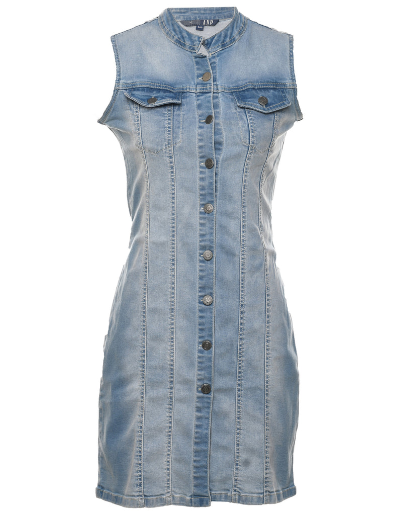 Button Front Denim Dress - S