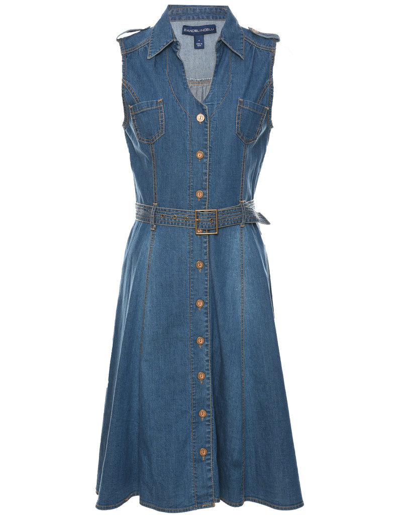 Button Front Denim Dress - M