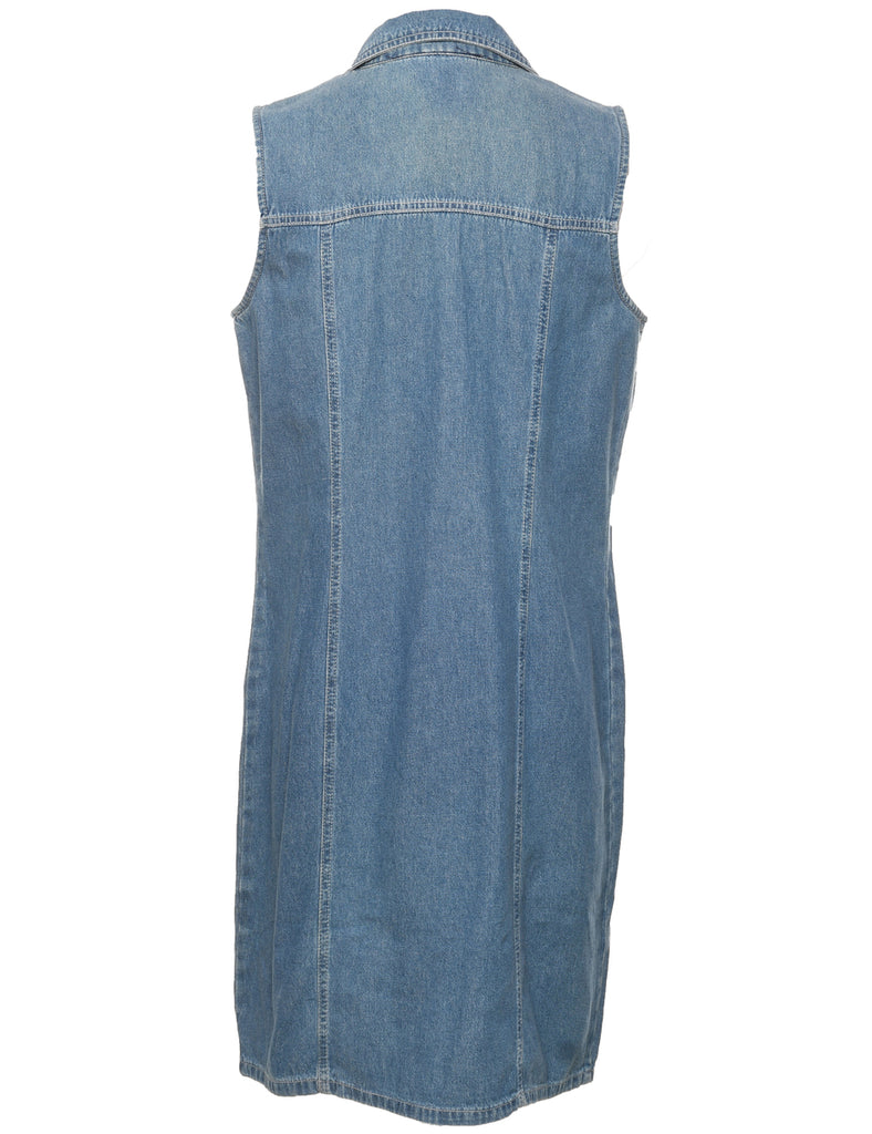Button Front Denim Dress - M