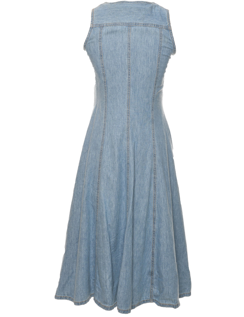 Button Front Denim Dress - XS