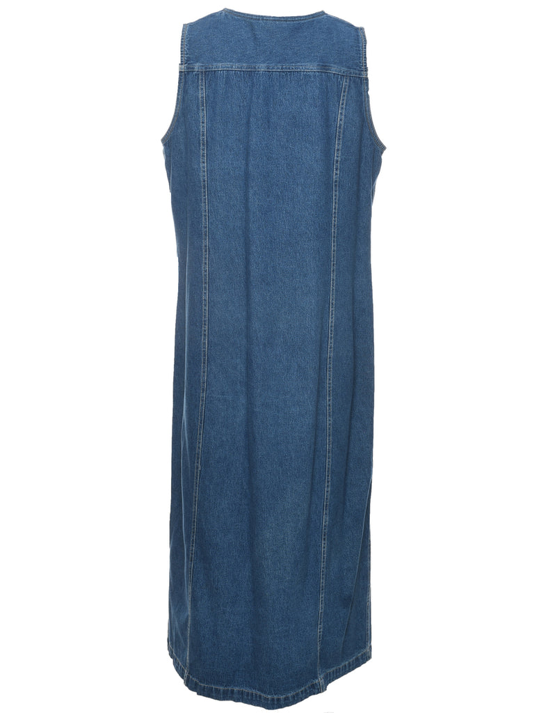 Button Front Denim Dress - L