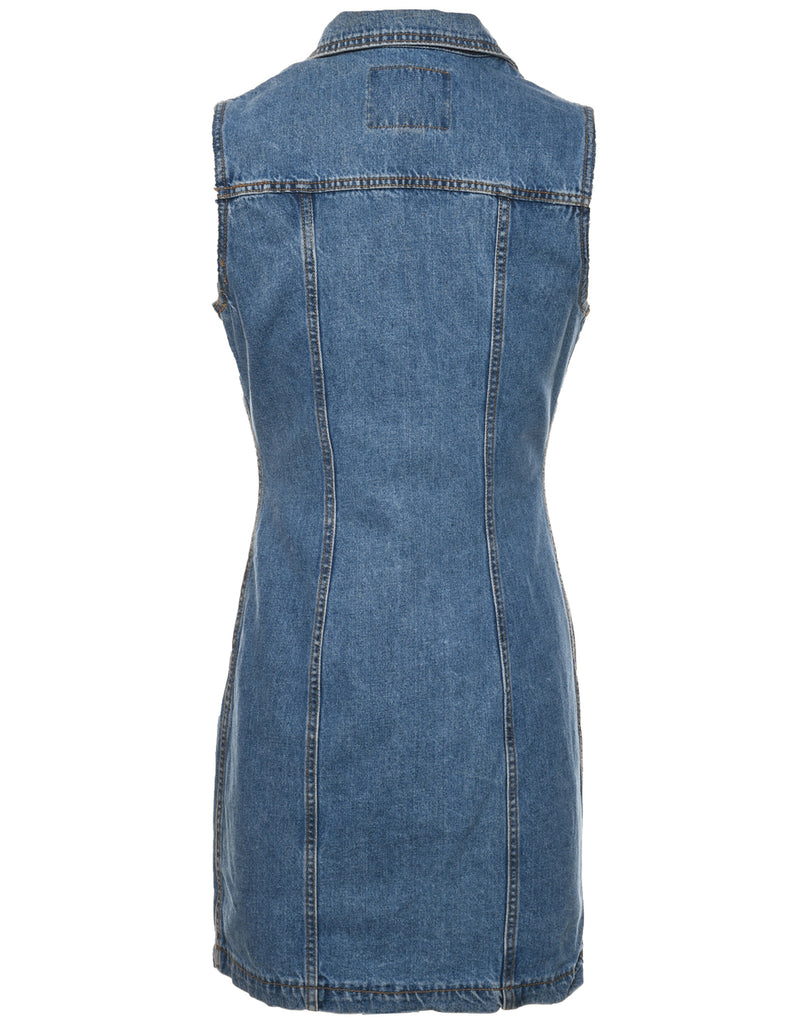 Button Front Denim Dress - M