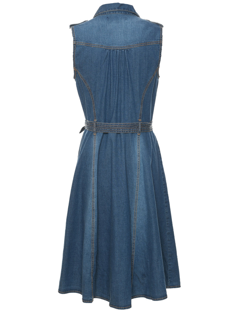 Button Front Denim Dress - M