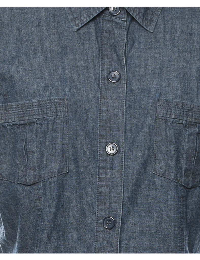 Button Front Denim Dress - M