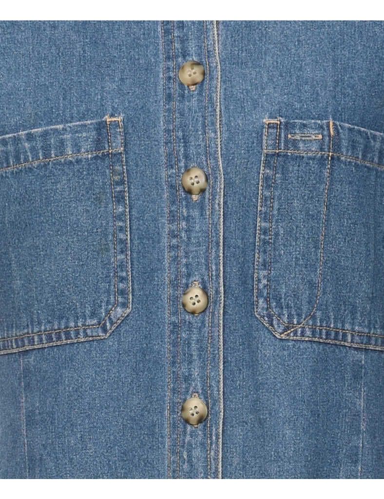 Button Front Denim Dress - M