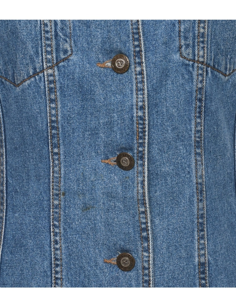 Button Front Denim Dress - M