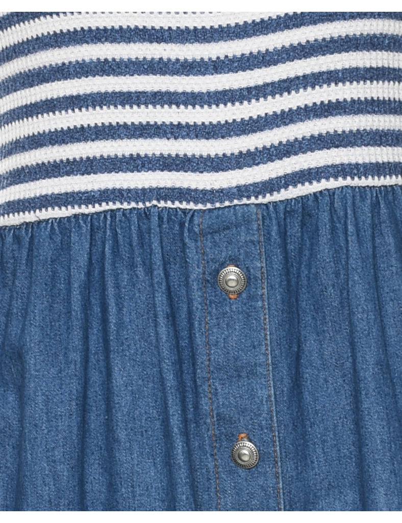 Button Front Denim Dress - M