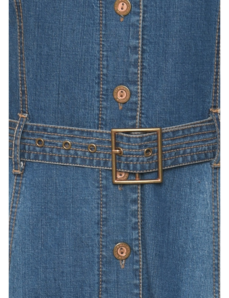 Button Front Denim Dress - M