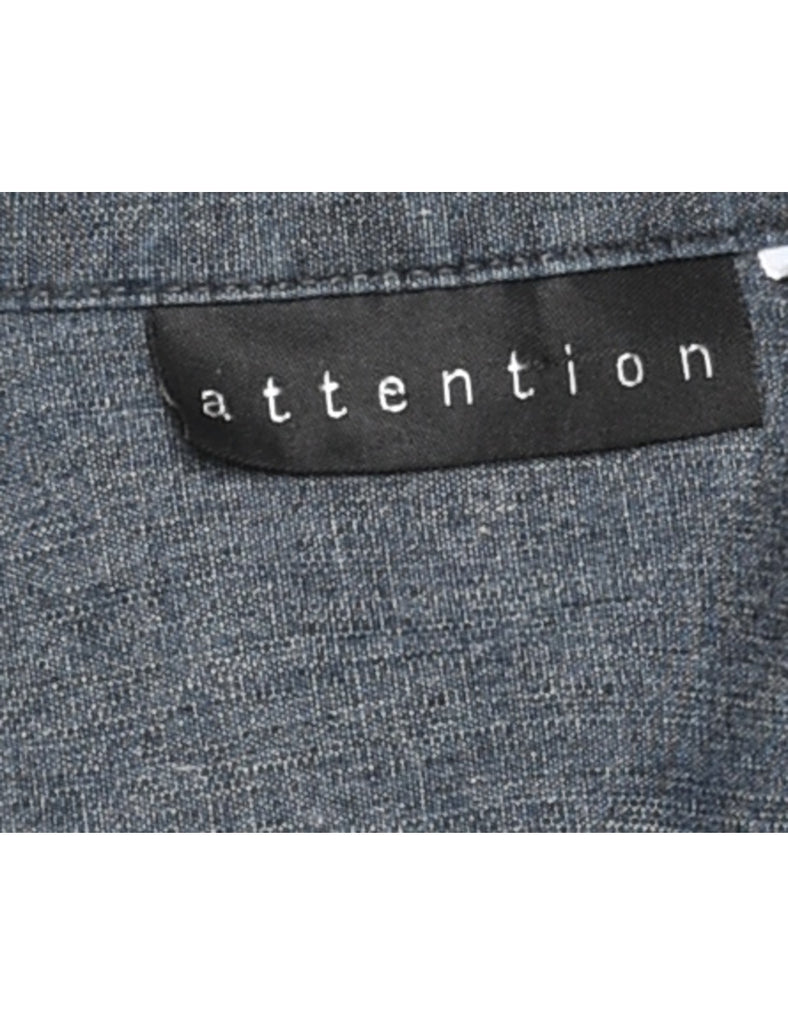Button Front Denim Dress - M