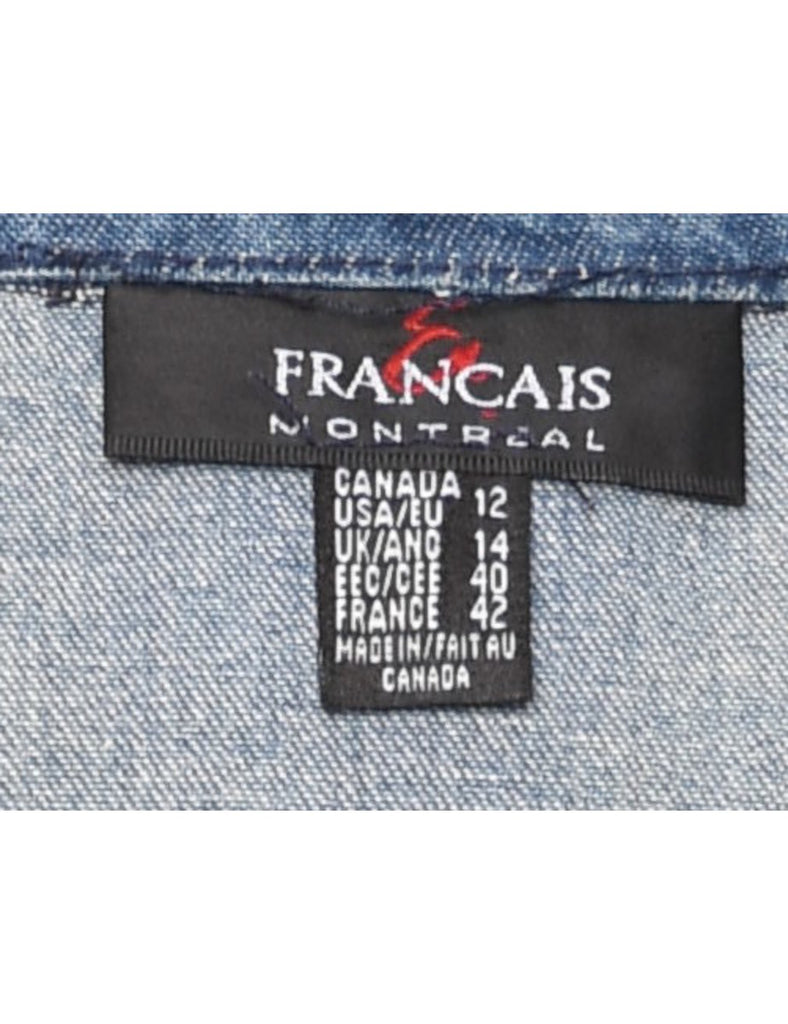 Button Front Denim Dress - M