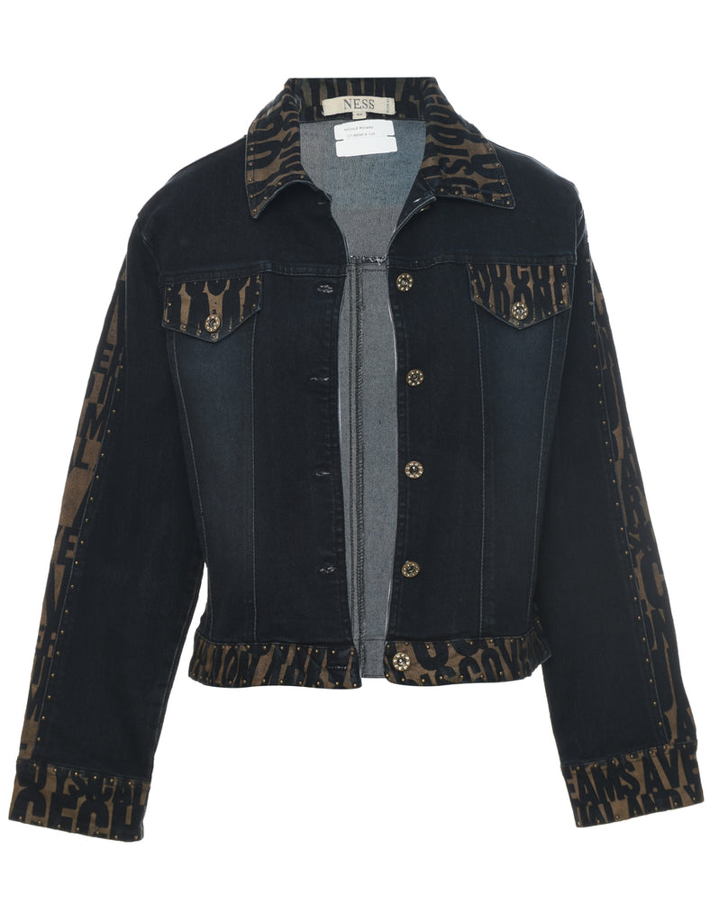 Button Front Denim Jacket - M