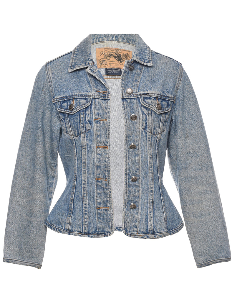 Button Front Denim Jacket - XS