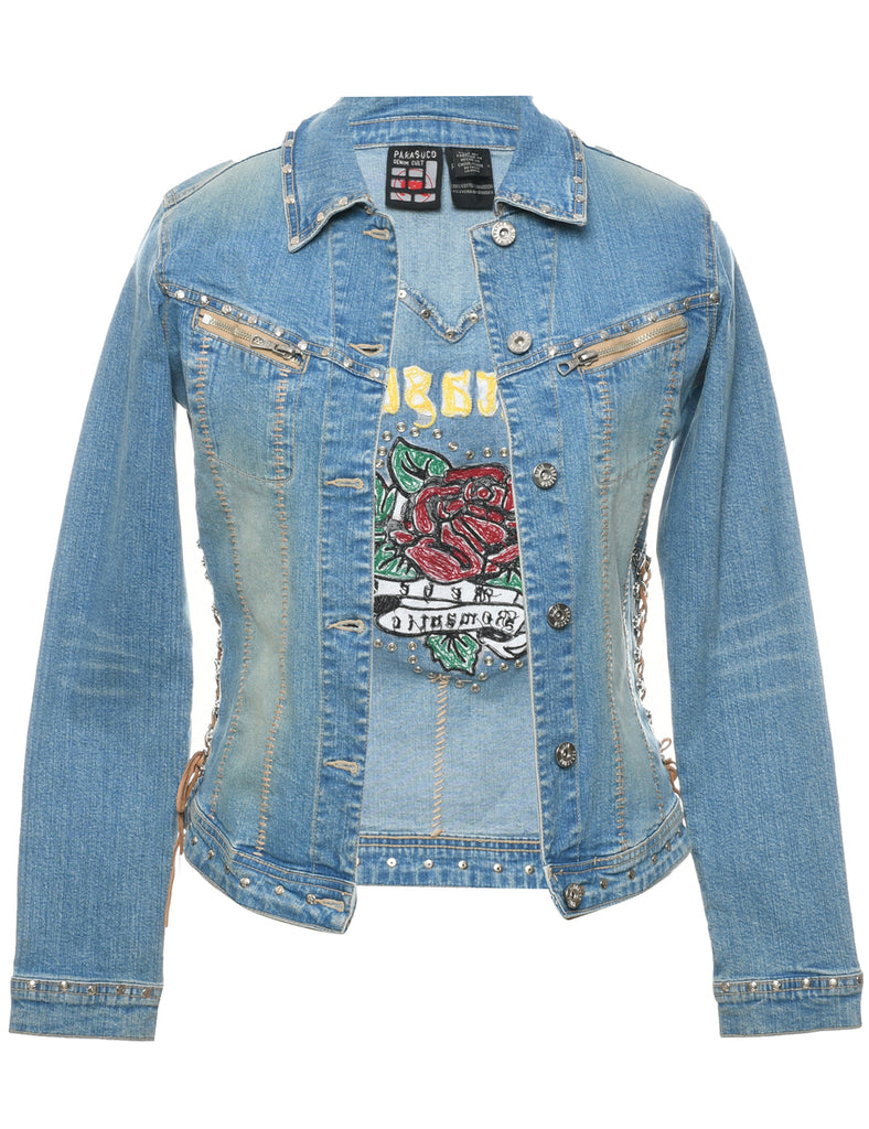Button Front Denim Jacket - S