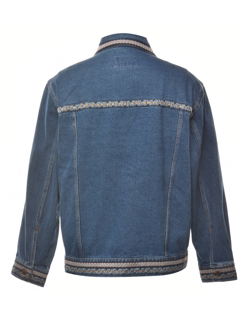 Button Front Denim Jacket - L