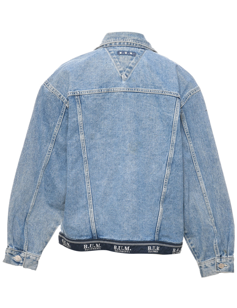 Button Front Denim Jacket - L