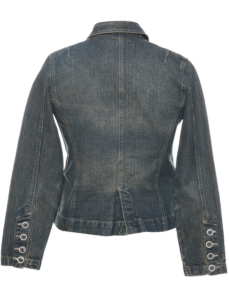 Button Front Denim Jacket - M
