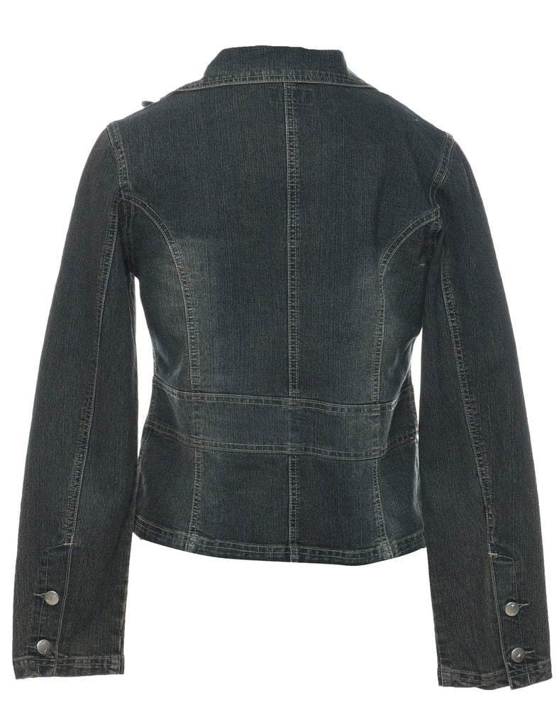 Button Front Denim Jacket - M