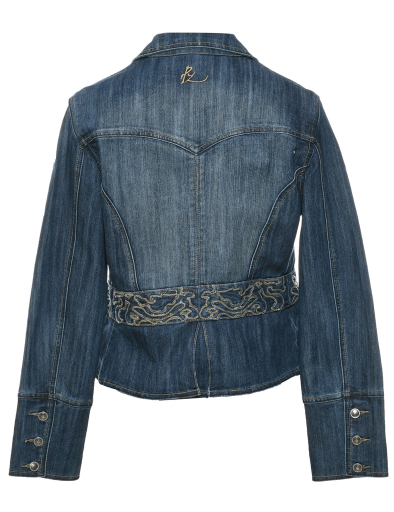 Button Front Denim Jacket - M