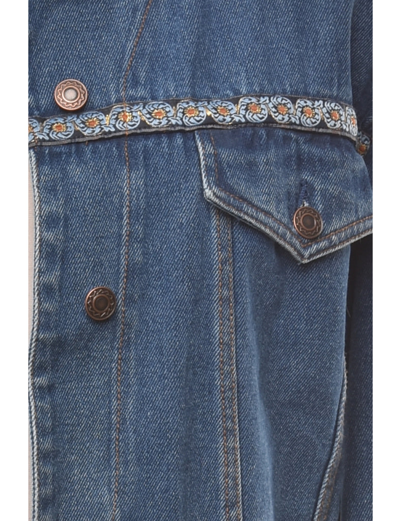 Button Front Denim Jacket - L