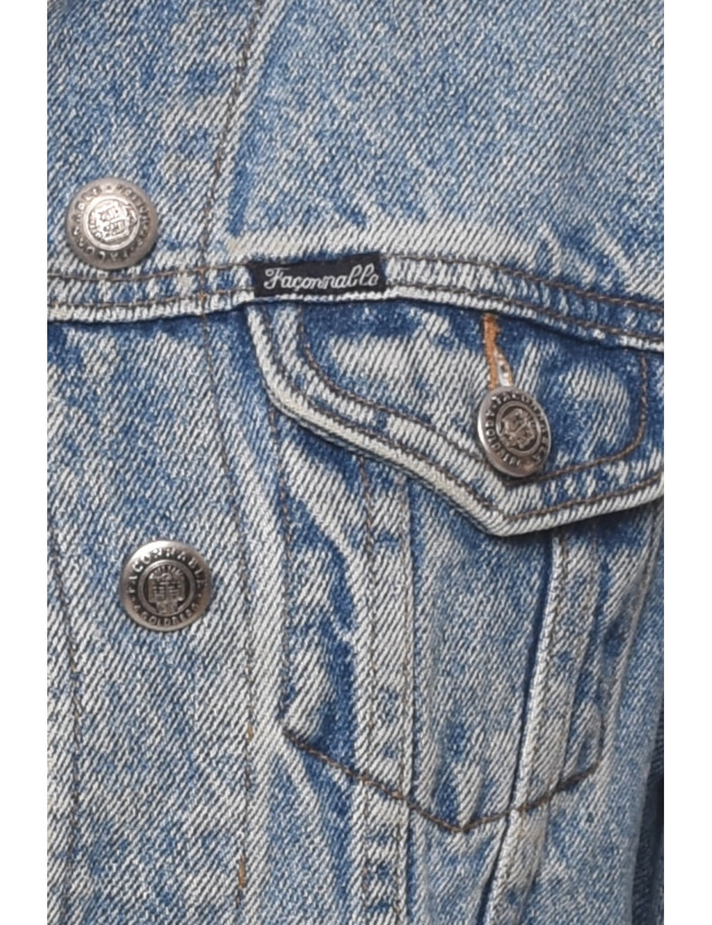 Button Front Denim Jacket - XS