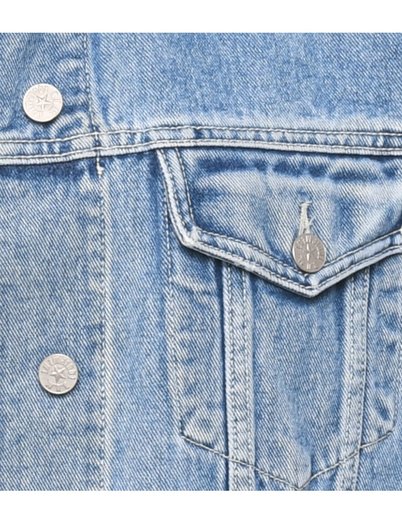 Button Front Denim Jacket - L