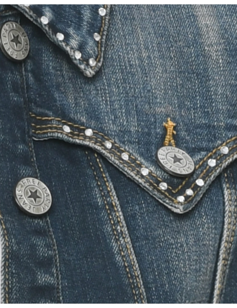 Button Front Denim Jacket - S