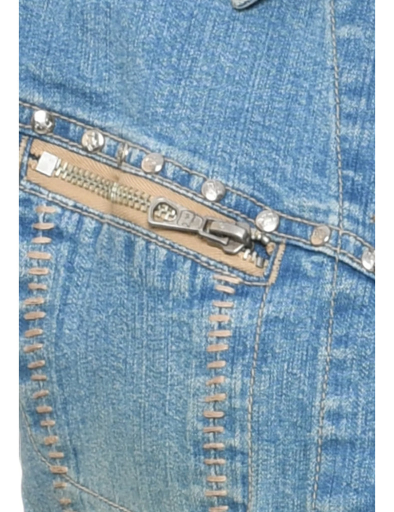 Button Front Denim Jacket - S