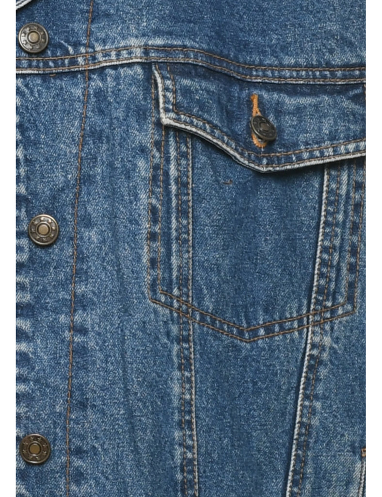 Button Front Denim Jacket - L