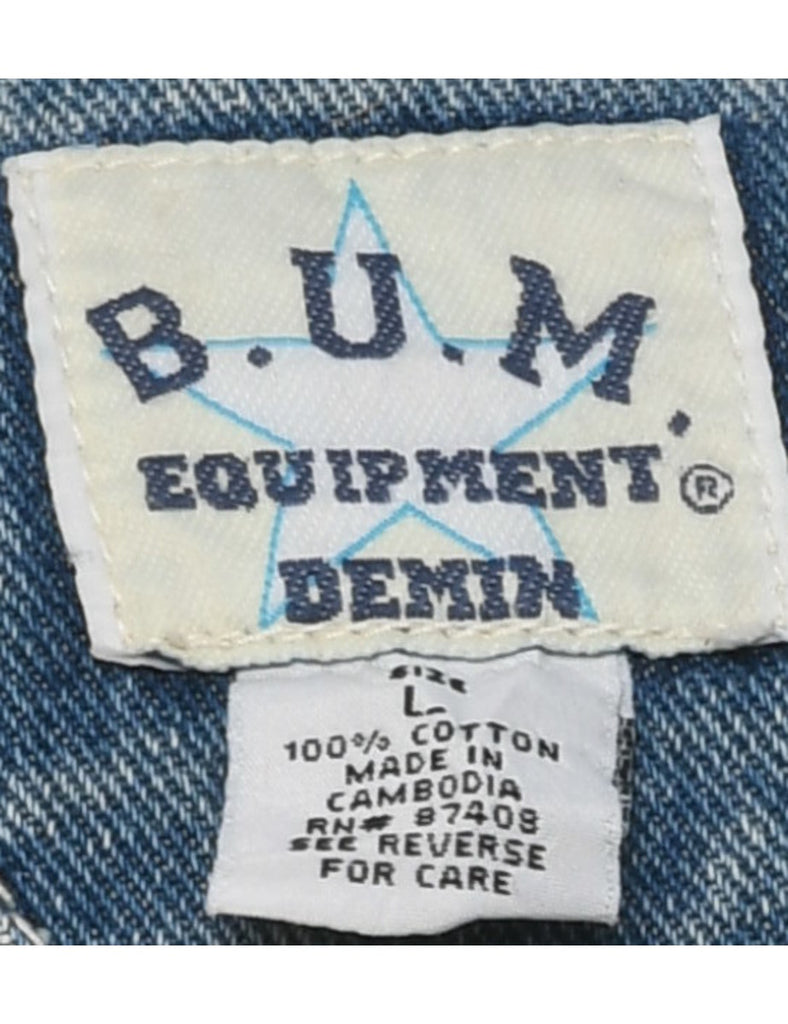 Button Front Denim Jacket - L