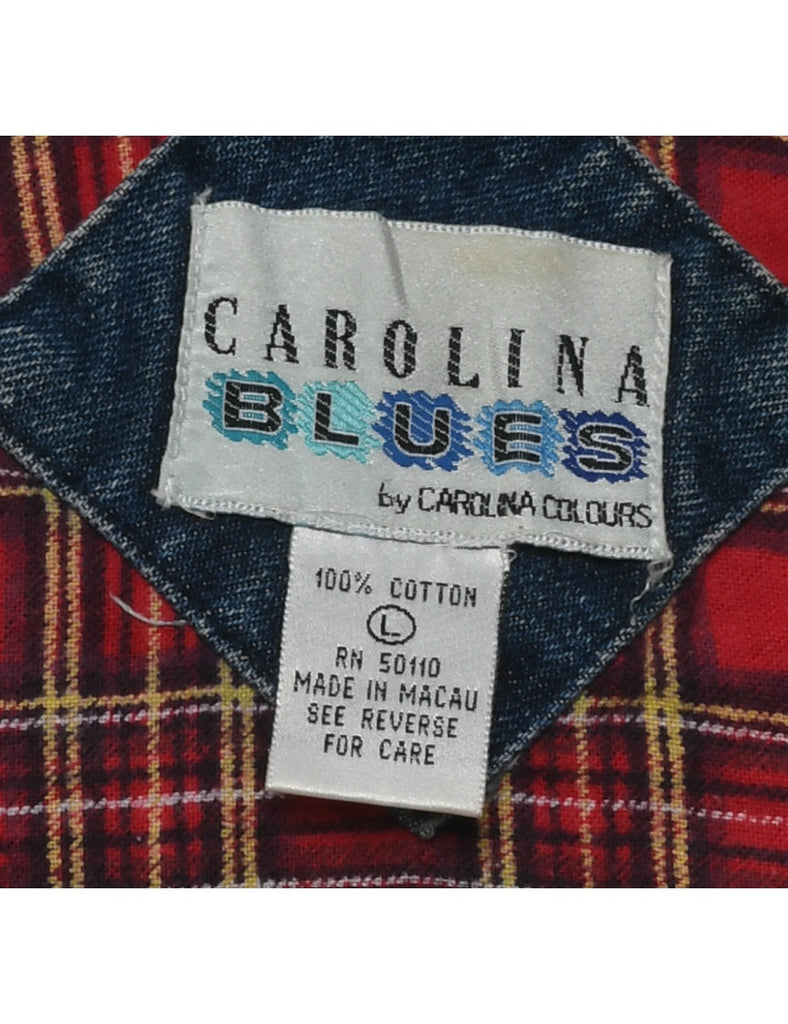 Button Front Denim Jacket - L