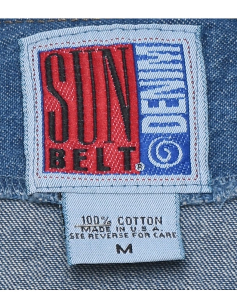 Button Front Denim Jacket Vest - M