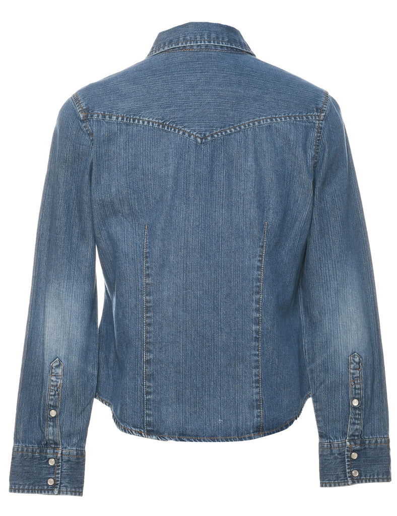 Button Front Denim Shirt - M