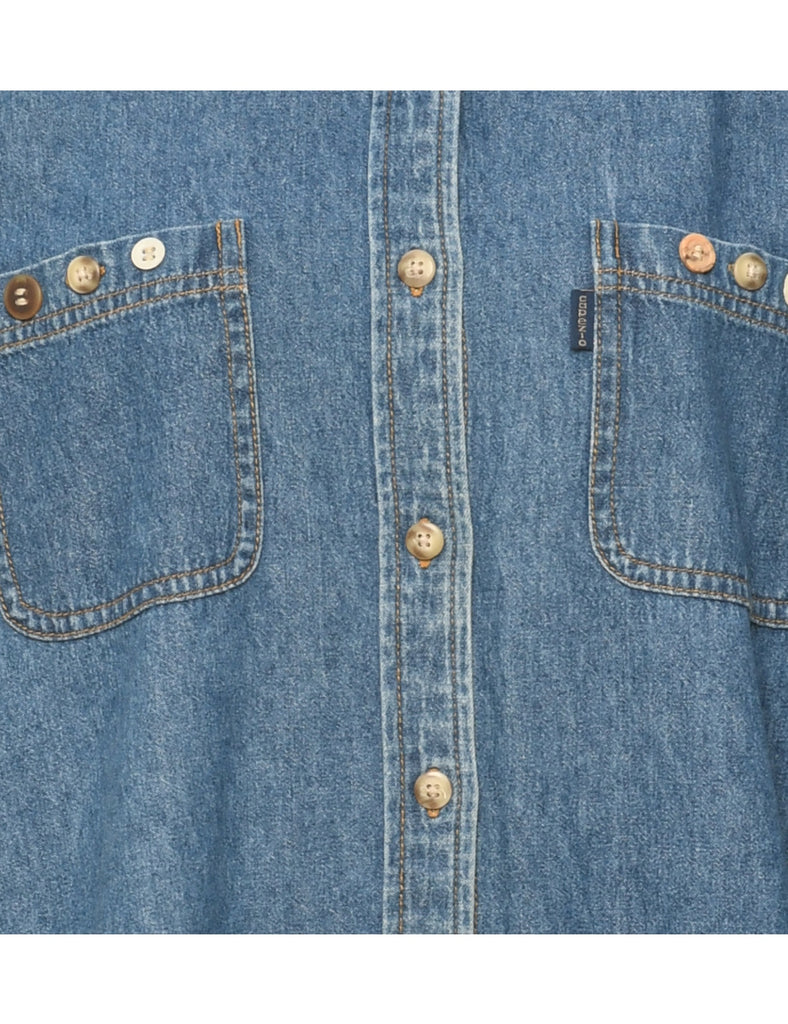 Button Front Denim Shirt - M