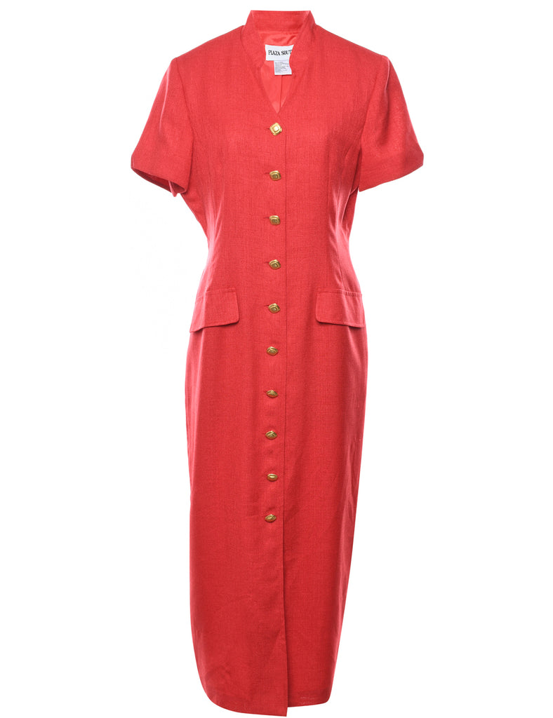 Button Front Dress - L