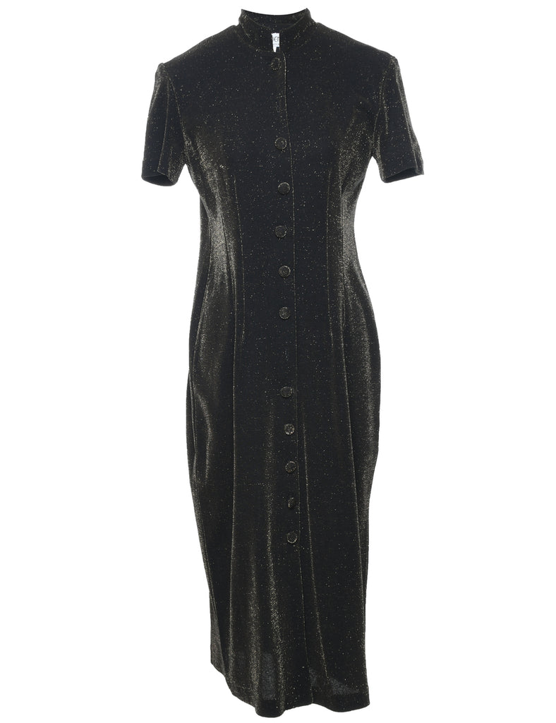 Button Front Evening Dress - L