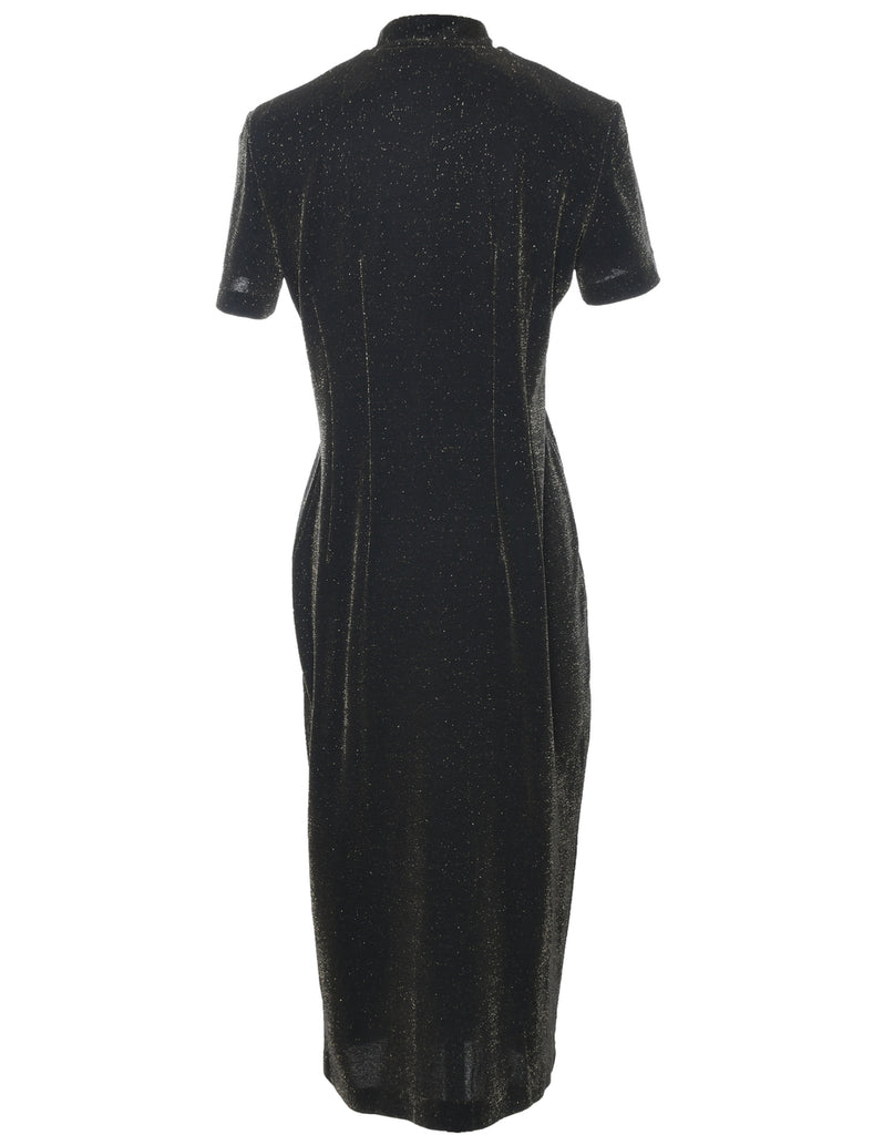 Button Front Evening Dress - L